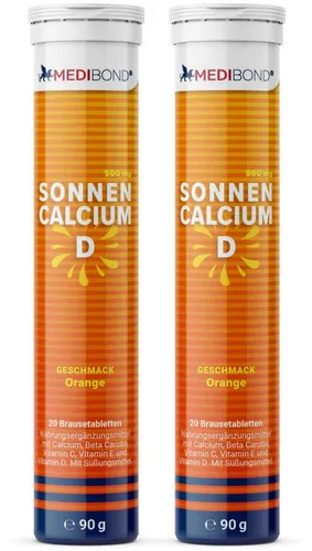 MEDIBOND Healthcare GmbH Sonnencalcium D Medibond Brausetabletten 2 x 20 Stück - 2 x 20 Brausetabletten