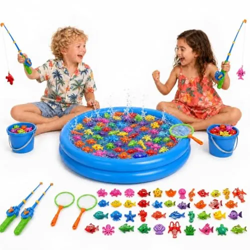XXL Angelspiel Set mit Planschbecken für Kinder ab 3 Jahren