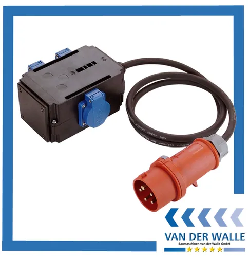 Mixo Adapterkabel Stromverteiler Nagold CEE 400 V auf 230 V - #60527 - Steckdosen & Zubehör, ideal für den Außenbereich mit IP44 Spritzwasserschutz und 3x Schutzkontakt 230V, perfekt für mobile Anwendungen.