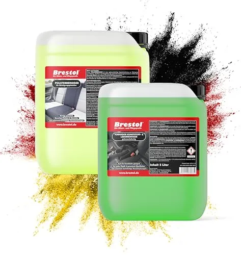 BRESTOL® Tornadorreiniger Nachfüll-Set - 1x 5 Liter Kunststoff- & Lederreiniger + 1x 5 Liter Polsterreiniger - gebrauchsfertige Reiniger für Reinigungspistolen wie Z-020RS Tornador Black