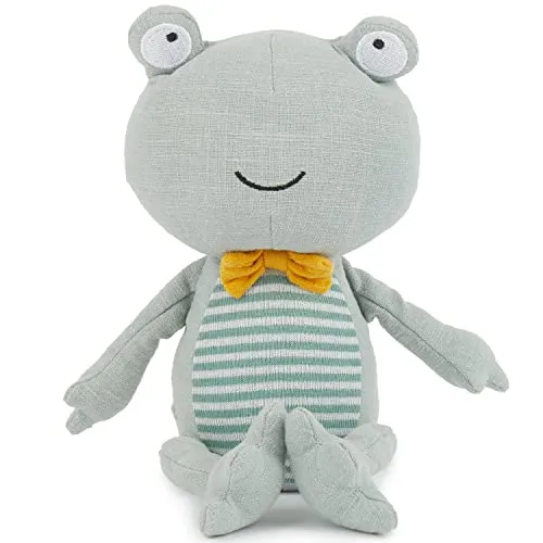 Bieco Plüsch Frosch | 20 cm | Leinen für Baby | Frosch aus Leinenstoff