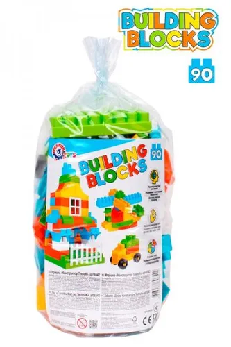 90-teiliges Baustein-Set, leuchtende Farben, Baugewerbe, 6542