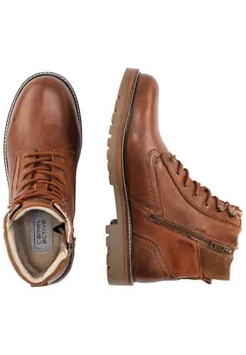 camel active Herren Melbourne Boot aus echtem Leder Cognac, 46