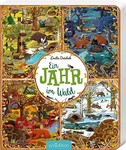 Ein Jahr im Wald: Pappbilderbuch Tiere und Jahreszeiten im Wald, ab 3 Jahren
