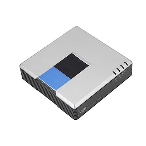 Port VoIP Telefonadapter, Internet VoIP Gateway, Voip Analog Adapter, Internet Telefonadapter, VoIP-Telefon Analogtelefonadapter, mit 2 Port RJ-45 Netzwerkschnittstelle, für Voice Over IPsip 2