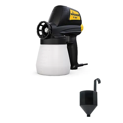 WAGNER Farbsprühsystem W 180 P - Farbsprühsystem für lösemittelhaltige & wasserlösliche Farben, ideal für Renovierungsarbeiten. Mit 800 ml Behälter und schneller Anwendung auf bis zu 13 m² in nur 13 Minuten.