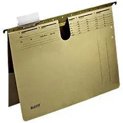 Leitz Alpha Hängehefter DIN A4 V-Boden Naturbraun Blauer Engel UZ14b (Recyclingpapier Schreibwaren) Anteil recycelter Pappkarton 100%