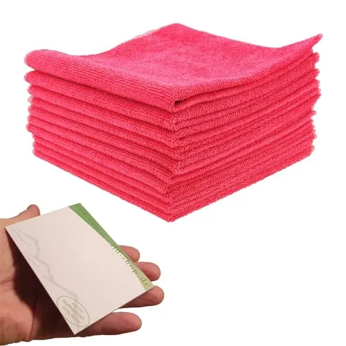 varivendo Mikrofasertuch 40 x 40 cm Putztuch Rot 10 Tücher Notizblock