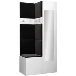 Mirjan24 Garderoben-Set, Weiß, Anthrazit, Holzwerkstoff, 82x186x46 cm, Garderobe, Garderoben-Sets & Serien, Garderoben-Sets