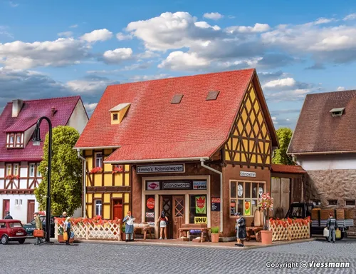 Vollmer 43688 H0 Tante Emma Laden mit Inneneinrichtung und Innenbeleuchtung