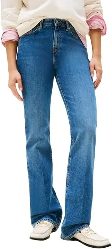 TOMMY JEANS Bootcut Jeans W26/L32 in Blau - Moderne Bootcut Jeans mit Regular Waist, 5-Pocket-Design und Gürtelschlaufen. Ideal für lässige Outfits und bequem im Alltag.