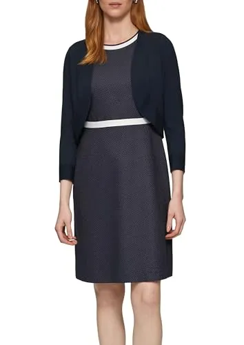 s.Oliver BLACK LABEL Strickjacke mit Blende in Blau, Größe 40 - Strickjacke in casual Optik, atmungsaktiv und pflegeleicht, ideal für stilvolle Auftritte.