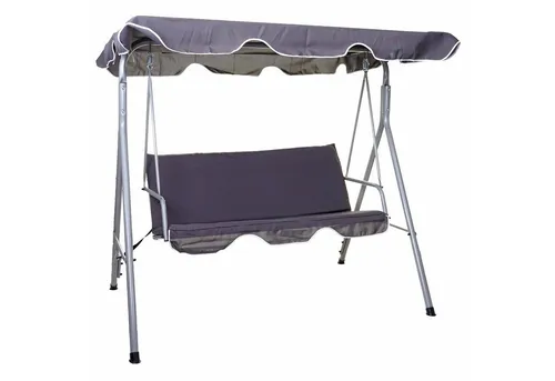 Hollywoodschaukel MCW-D61, 3-Sitzer mit verstellbarem Dach in grau von MCW