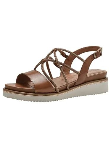 Tamaris Sandalette Plateausandale - Wanderschuhe mit 3 cm Absatzhöhe, aus hochwertigem Leder gefertigt. Ideal für komfortable Wanderungen und stilvolle Freizeitaktivitäten.