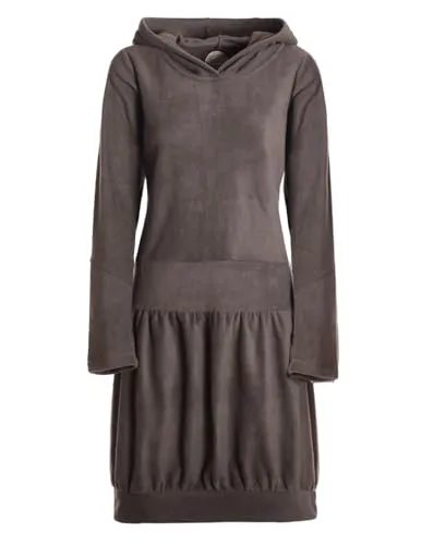 Vishes Fleece Winterkleid mit Kapuze im Ballonstyle - Olive 38 - Bequemes Winterkleid im eleganten Ballonstil, ideal für kühle Tage. Hergestellt aus weichem Fleece für hohen Tragekomfort. Vielseitig kombinierbar für Alltag und Freizeit.