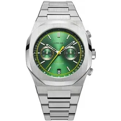 D1 Milano CHBJ10 Audax Chronograph 42mm - Armbanduhr für Herren mit grünem Zifferblatt, Chronograph und 5 ATM Wasserdichtigkeit. Das Seiko VK64 Quarzwerk sorgt für präzise Zeitmessung und kombiniert moderne Technik mit zeitlosem Design.