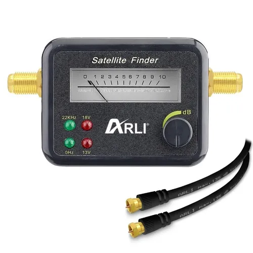Satfinder HD Sat Finder Pegelanzeige Ton 4K Antenne Camping + 1m Anschluss Kabel