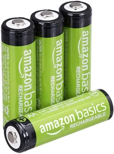 Amazon Basics 4er-Pack wiederaufladbare AA-NiMH-Batterien, 2000 mAh
