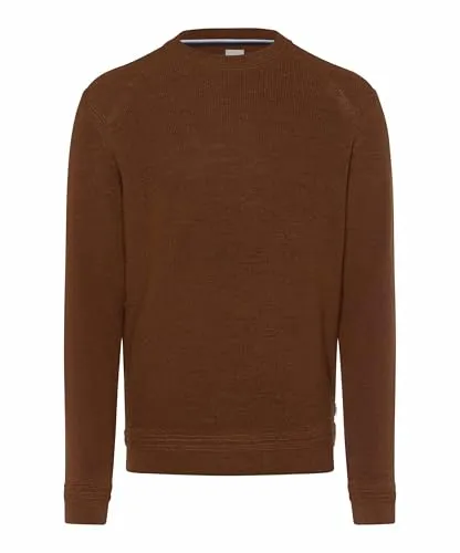BRAX Feel Good Style Roy Toffee XL Pullover - Pullover für Herren mit innovativem Strickbild, kombiniert Schurwolle und Baumwolle für höchsten Tragekomfort, ideal für sportliche Anlässe.