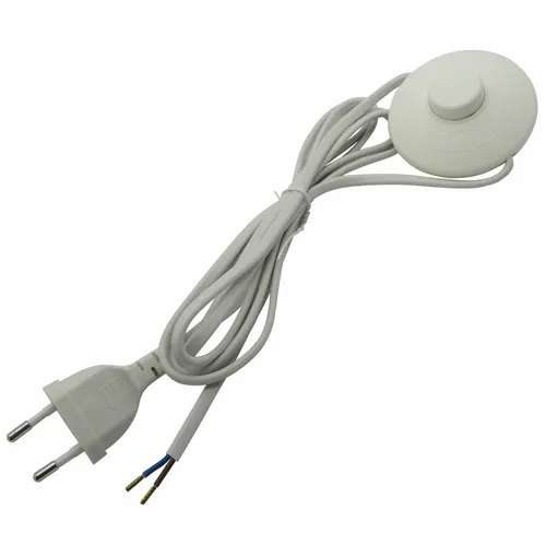 Fußschalter mit 200cm EU Netzkabel Eurostecker Lampen Schalter Trittschalter 2m