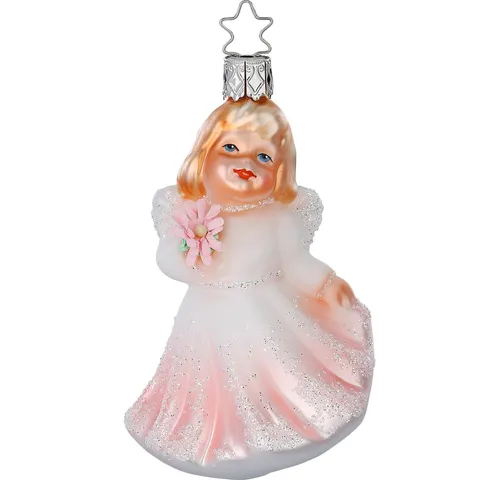 Engelskind Inge-Glas Weihnachtsschmuck 10cm - Handgefertigter Christbaumschmuck in Engel-Form, mehrfarbig und aus Glas, ideal für festliche Anlässe und zur Verschönerung Ihres Weihnachtsbaums.