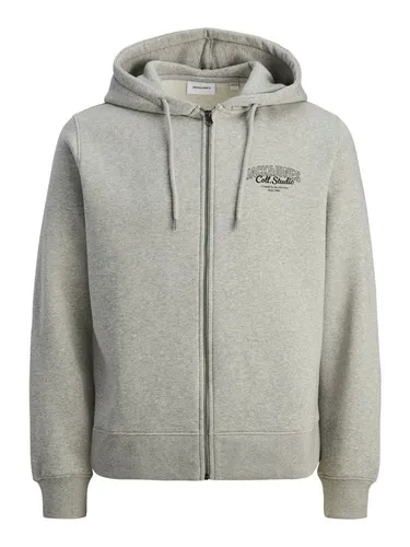 Jack&Jones WIP 12278607-LIGHTGREYMELANGE - Kapuzenpullover in Grau - Größe S - Lässiger Kapuzenpullover für Herren aus ungebürstetem Sweatstoff. Der durchgehende Reißverschluss und die Kapuze bieten zusätzlichen Komfort. Ideal für entspannte Tage und vielseitige Outfits.