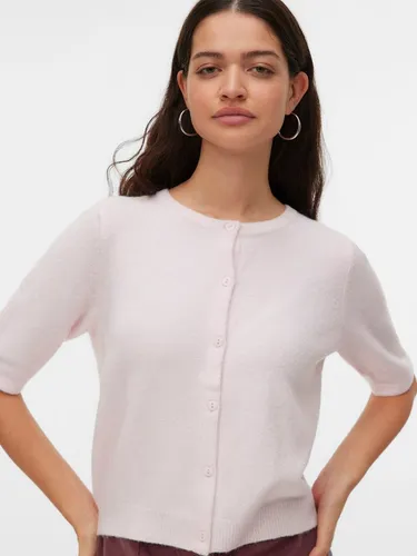 VERO MODA VMDOFFY Strickjacke für Damen - Moderne Strickjacke mit Rundhalsausschnitt und Halbarm. Hergestellt aus 94% recyceltem Polyester, ideal für nachhaltige Modebewusste.