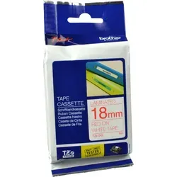 Brother P-Touch Band TZe-242 - 18mm x 8m laminierte Schriftbänder, rot auf weiß für klare Beschriftungen im Büro und Organisation