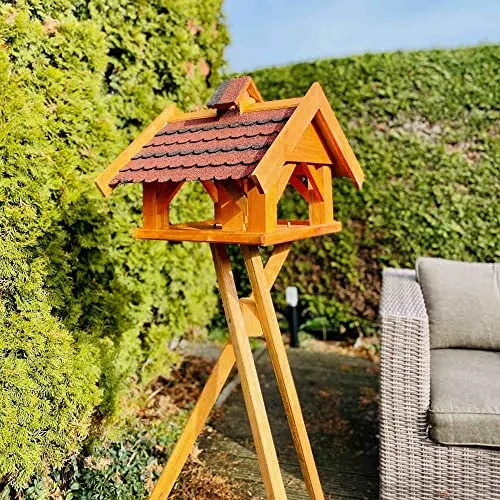 DARLUX Rechteckiges Vogel Futter Haus L in rot von DARLUX