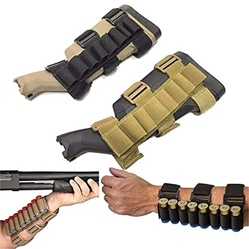 Gexgune Tactical Hunting 8 Runden Bullet Shell Holder Träger der Unterarmhülse des Magazintaschen-Magazins（Schwarz）
