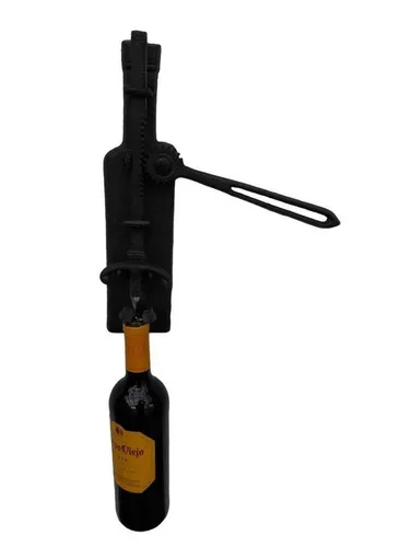 Deko-Impresion Wand-Weinflaschenöffner Gusseisen schwarz - Flaschenöffner aus Gusseisen für die Wand, originelles Design und mühelose Handhabung für Weinliebhaber. Ideal für Partys und gemütliche Abende.