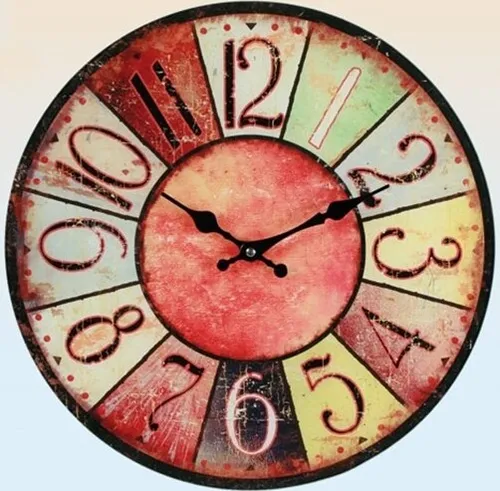 Glas Uhr Vintage Colours 38 cm rot