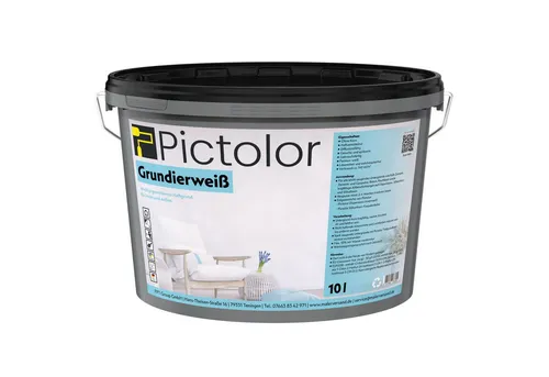 Pictolor Fassadengrundierung Pictolor® Grundierweiß 12,5 Liter - Wand-Grundierungen, haftvermittelnde Grundierfarbe für Innen und Außen, ideal für saugende Untergründe und optimale Vorbereitung für Pictolor Farbsysteme.