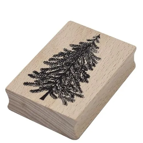 Artoz Stempel – Holzstempel – „Tanne“ – 70 x 50 mm – Motivstempel zum Kartenbasteln für Weihnachten, Einladungen, Grüße
