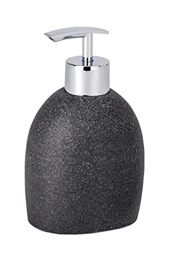 WENKO Seifenspender Mod. Puro nachfüllbar für Flüssigseife und Lotion im eleganten Design anthrazit ideal für Bad und Küche Maße 9,4 x 15,2 x 6,5 cm