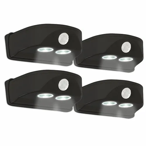 Luminea Batterie-LED-Türleuchte, Bewegungs-/Lichtsensor, 0,4 W, 50 lm, 4er-Set