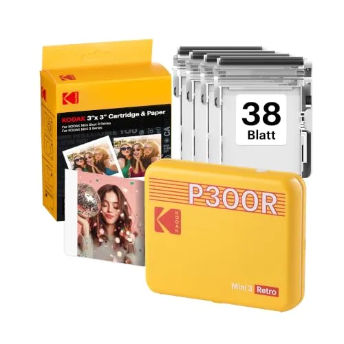 KODAK Mini 3 Retro Fotodrucker mit 68 Blättern – Tragbar und vielseitig
