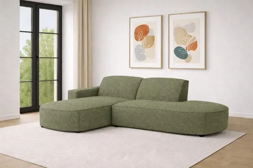 Kaiser Möbel Ecksofa Cursal Atelier – L-förmiges Designsofa in Moss - Modulares Ecksofa mit elegantem, abgerundetem Design und hoher Flexibilität. Der hochwertige Stoff Artico ist pflegeleicht und ideal für gemütliche Wohnräume.
