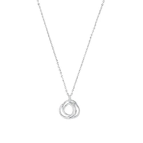 Amor Kette mit Anhänger 925 Sterling Silber - Ketten für Damen, eleganter Halsschmuck aus 925 Sterling Silber mit Zirkonia, perfekte Geschenkidee für besondere Anlässe in edler Schmuck Geschenk Box.