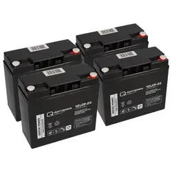 4x AGM Blei Akku 12V 23Ah für 48V Scooter Rolektro - Akkus mit AGM-Technologie, wartungsfrei und ideal für Scooter, Wohnmobile und Solaranlagen. Hohe Lebensdauer und geringe Selbstentladung für zuverlässige Energie.