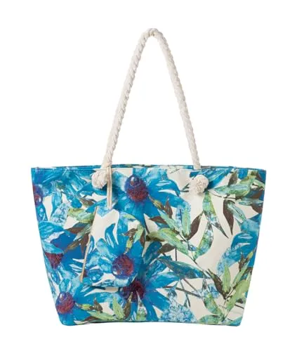axy Badetasche XXL Familie mit Blumenmuster – Modische Strandtasche für Damen - Die axy XXL Strandtasche ist ideal für den Sommer! Mit viel Platz und einer zusätzlichen kleinen Tasche ist sie perfekt für Strand, Einkauf und Freizeit. Wasserdicht und mit Reißverschluss – ein Must-Have für jeden Sommer-Look!