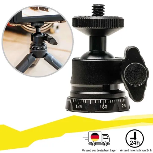 Kugelkopf Stativkopf Alu, klein, robust & kompakt, bis 3kg belastbar