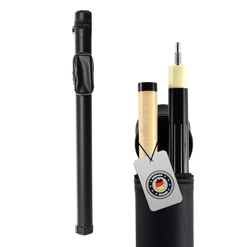 Winsport Billardköcher Single – 85 cm runder Köcher für Poolbillard und Snooker - Robuster runder Billardköcher aus strapazierfähigem Kunstleder mit verstellbarem Tragegurt. Ideal für sicheren Transport und Aufbewahrung von 2-tlg. Queues. Praktisches Zubehörfach für Kleinteile.