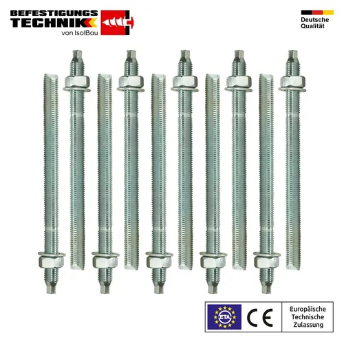 Ankerstangen M10x170 Gewindestange ETA 10St. Verbundanker + Mutter Verbundmörtel