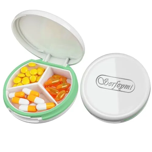 Serfeymi Tablettenbox 3 Fächer Pillendose Wasserdichte Medikamentenbox Pillenbox für Reise & täglichen Fächern für Medikamente,Vitamine, Fischöl,Nahrungsergänzungsmittel
