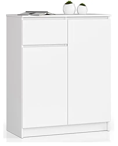 AKORD Kommode K80 2D1SZ – Modernes Design für Ihr Zuhause - Kommoden & Sideboards: Praktische 2-Türen-Kommode mit 1 Schublade, ideal für Wohnzimmer oder Schlafzimmer. Robuste, pflegeleichte Oberfläche und viel Stauraum auf kompakten 80 x 99 x 40 cm.
