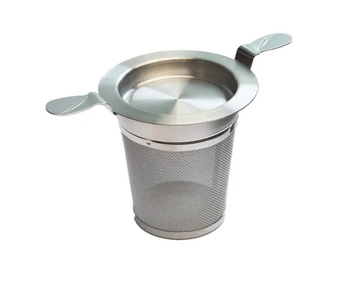 TeaLogic Teesieb Edelstahl Doppelhenkel Abtropftablett Durchmesser Sieb innen 6 cm, (1-St)