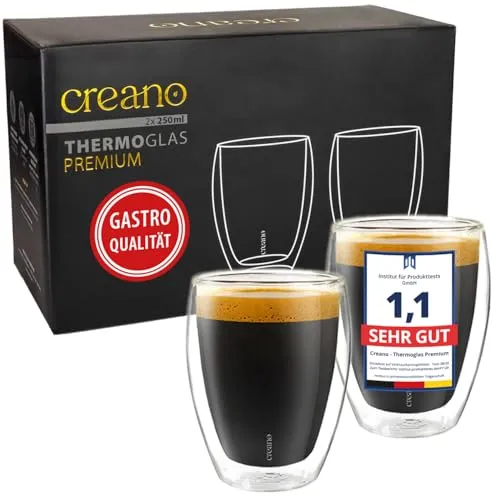 Creano PREMIUM doppelwandige Trinkgläser 250ml von Creano