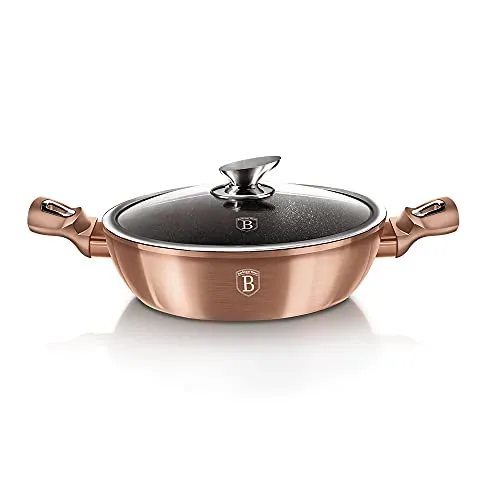 Steinpfanne mit Glasdeckel Rosegold Collection 28 cm von Berlinger Haus