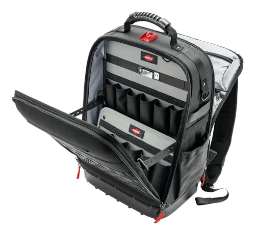 Knipex Werkzeugrucksack Modular X18 - leer, aus Polyester, mit 21 Haltelaschen und 37 Taschen für optimale Werkzeugintegration